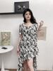 Estrategia de Deformación Ropa de Talla Grande para Mujer Diseño para Chica Gordita Nicho Vestido Francés Verano Delgada Suelta Falda Adelgazante