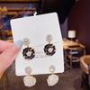 Pendientes de camelia con perla y diseño de moda japonés y coreano con aguja de plata S925, elegantes y personalizados, de estilo vintage para mujeres.
