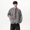Directo de Fábrica 2026 Versátil Otoño/Invierno Grueso Patchwork Falso Dos Piezas Cardigan de Punto Suéter Guapo Travieso Ropa Exterior Holgada para Hombre