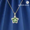 2025 Novo Estilo Micro-Incustado Zircônia Flor Rotativa Corrente de Clavícula Colar para Mulheres Estilo Ins Japonês e Coreano Acessório de Pescoço Moderno e Elegante