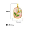 Pingente para Mulheres Estilo Pintura a Óleo Jardim de Monet Pingente Redondo de Flor para Mulheres Moda Elegante Simples Corrente para Clavícula Pingente Atacado