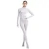 Macacão Justo de Peça Única Personalizado Transfronteiriço Xzentai Cor Sólida Roupa Roupa de Dança Traje para Performance de Palco