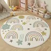 Alfombra Redonda Decorativa de Dibujos Animados para Habitación Infantil, Tapete Decorativo para Sala de Estar, Alfombra Gruesa para Mesita de Noche de Dormitorio, Suave, Resistente a Manchas, Fácil de Cuidar