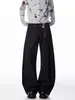 Calças Cimitarra com Vibe High Street Americana para Homens e Mulheres, Tendência de Primavera Silhueta Cleanfit Calças Casuais Calças Wide-Leg Soltas com Caimento