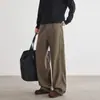 Pantalones de Algodón Marrones para Hombre, Pantalones Rectos Vintage, Pantalones Largos Otoño/Invierno, Nuevos Pantalones Casuales Versátiles Sueltos 2026