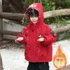 Chaqueta de Forro Polar para Niños Otoño Invierno Niños Abrigada con Capucha Cortavientos Roja 2026 Nueva Ropa de Invierno para Bebé Parka