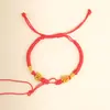 Pulseira de Fio Vermelho para o Ano do Zodíaco, Pulseira de Fio Vermelho Semi-Acabada Feita à Mão, Pode Ser Usada com Ouro Rígido 3D DIY Nó de Diamante