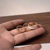 Olhos Brilhantes Banhado a Ouro Real 14K Anel de Moda Anel Combinação Personalizado ins Tendência Vento Frio Aberto Ajustável Anel de Dedo para Dieta
