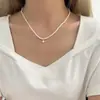Colar de Pérolas Francês Retrô de Camada Dupla para Mulheres, Acessórios de Luxo Acessível de Nicho High-End, Gargantilha da Moda Corrente para Clavícula