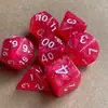 Set de 7 Piezas Dados Bicolor Poliédricos Juego de Mesa Set Cielo Estrellado Brillante Juego de Mesa Juego de Cartas Combinación Transfronteriza de Dados