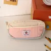 Nova Bolsa de Lápis Estilo Ins, Bolsa de Armazenamento com Combinação de Cores Simples, Estojo de Lápis Grande Capacidade de Aparência Sofisticada para Estudantes, Bolsa para Material Escolar e Cosméticos
