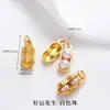 Tendência Nacional Método Antigo Pingente de Ouro de Areia Fogo Azul Gotejamento de Óleo Sorte Oco Esculpido Pérolas Incrustadas Acessórios para Pulseira Colar DIY Feito à Mão
