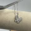 Collar de Mariposa Full Diamante Chapado en Oro V Dulce Estilo Coreano y Japonés Diamante de Alto Carbono Importado Colgante Grueso de Tres Colores