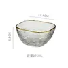 Tigelas de Vidro com Borda Dourada Estilo Europeu para Sobremesas, Tigelas Especiais para Lojas de Sobremesas, Tigelas para Sorvete, Conjunto de Três Peças, Compra em Atacado para Redes de Restaurantes
