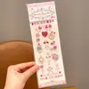 Adesivos de Pedras Preciosas Diamante para Crianças, Adesivos de Decoração Facial para Meninas, Adesivos Doces para Maquiagem de Palco, Strass Coloridos Versáteis em Formato de Coração