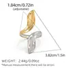 Anillos con un Toque de Lujo de Nicho, Empaque de Joyería Estilo Ins de Lujo Ligero, Diseño de Hoja Geométrica para Mujer, Venta al por Mayor Transfronteriza de Verano