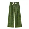 Pantalones de Pijama de Algodón y Seda de 45 Piezas para Mujeres de Mediana Edad, Pantalones de Pierna Ancha Sueltos Finos de Verano, Adecuados para Usar Afuera, Pantalones Casuales de Algodón Artificial para el Hogar