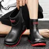 Botas de Lluvia de Moda Transfronterizas para Hombre, Zapatos de Pesca Impermeables para Exteriores, Zapatos Acuáticos Versátiles, Zapatos de Cocina Antideslizantes, Zapatos de Goma Cómodos de Suela Blanda para Hombre