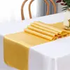 Caminho de Mesa em Cetim de Seda com Costura de Borda de Alta Densidade para Decoração de Casamento e Banquete, Caminho de Mesa Liso Cor Dourada em Cetim de Seda Estilo Europeu