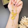 Collar de Flor de Oro de Arena Vietnamita para Mujer, Adornos Decorativos Falsos de Oro para Compromiso, Nueva Joyería de Estilo Chino de Oro de Imitación Que No Se Desvanece Fácilmente