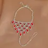 Cadena de Doble Uso para Novia con Pedrería Joyería para Pies de Playa Moda de Venta Caliente Accesorios de Vacaciones Venta al por Mayor en Europa y América