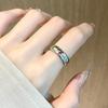 Série de anéis abertos com zircônia de diamante total empilhados com alto senso de combinação, design de nicho, anel de personalidade de luxo, moda feminina