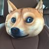 3D desenhos animados Husky Car Headrest Cat Wang Xingren Animal Pillow com saco de carvão ativado Car Neck Pillow