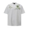 Venta Directa Transfronteriza Camisetas de Manga Corta con Bordado Circular Floral de Nuevo Estilo Chino para Hombres y Mujeres, Tops Casuales Holgados Adelgazantes de Verano