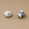 Cuentas espaciadoras de elefante con corona de dibujos animados lindos de plata pura 999, cuenta de la fortuna del dios elefante, cuenta espaciadora horizontal para manualidades DIY, ensartado de cuentas y tejido de cuerdas
