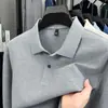 Camisa polo hexagonal de piqué de algodón 100% mercerizado de manga larga para hombre, camiseta básica de otoño e invierno, camiseta de cuello con botones de algodón puro