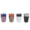 Procesamiento taza de agua de oficina con logo personalizado taza de café de acero inoxidable de doble pared taza de vino pequeña práctica para restaurante al aire libre