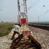 Luz de Defletor Solar para Solo Ferroviário Luz de Sinalização Ferroviária Pequena Consumidora de Energia Luz Protetora de Fim de Via Luz de Advertência Luz de Defletor para Solo