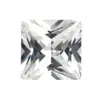 Gema Sintética 12 # Corindón Blanco Corte Princesa Piedra Suelta Cuadrada Ángulo Recto Facetado Blanco Transparente Corindón Dureza 9.