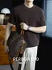 Camiseta de Manga Curta Respirável com Textura de Waffle de Alta Qualidade para Homens, Verão, Gola Redonda, Tricô Macio de Cor Sólida em Estilo Maduro