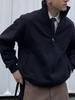 Sudadera de estilo americano, corte ajustado, media cremallera, cuello vertical, para hombre, nueva para Primavera y Otoño 2025, holgada, a la moda, chaqueta versátil, top