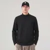 Camiseta casual versátil de manga larga para hombre, cuello medio alto simple, holgada, cómoda, nueva para primavera y otoño 2026, moderna