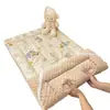 Funda de colchón de gasa de doble capa 10A de algodón 100% Clase A antibacteriana y antiácaros, peluche de dibujos animados para colchón de bebé de jardín de infantes
