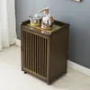 Mueble de gabinete para máquina de té pequeño integrado mesa de té mesa de té gabinete lateral varios rincones mesa de té integrada máquina de té bar estante móvil madera maciza té