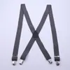 Tirantes en forma de X con cuatro pinzas y hebilla de pinza ampliada, Clásicos tirantes elásticos ajustables en forma de X, Unisex, Retro