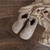 Botas de Nieve Auténticas de Cuero para Niñas Estilo 2025 Invierno Forradas de Felpa Estilo Coreano Botas de Algodón Retro Zapatos para Bebés y Niños Pequeños de 1-2--3 Años