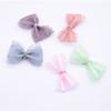 Horquilla para niña con lazo, accesorios DIY, material de joyería de malla semiterminada hecha a mano, accesorios para ropa, zapatos y calcetines, bolso