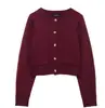 Roupas Femininas Europeias e Americanas Aliexpress Ins Mais Vendidos Jaqueta de Tricô Gola Redonda Manga Longa Minissaia Mini de Cintura Alta Stretch