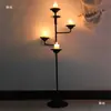 Adornos de Candelabro Retro de Hierro Fundido, Lámparas Antiguas de Hierro Estilo Chino Nuevo, Lámparas de Sala de Té Zen Folclóricas, Lámparas de Pie Estilo Wabi-Sabi