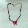 Tobillera Pulsera con Colgante de Mariposa de Pedrería Creativa Europea y Americana para Mujer Popular Elementos de Mariposa Tobillera de Mariposa de Nuevo Color