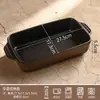 Forma de Assar Transfronteiriça Escandinava Criativa Quadrada com Duas Alças Grande Capacidade Listrada Azul Queijo Assadeira Simples