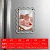 Marco de Fotos Acrílico Transparente Doble Cara Imán Magnético para Nevera Marco de Exhibición de Fotos Polaroid con Forma de Abanico Ondulado