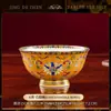 Juego de vajilla de cerámica de Jingdezhen, juego de cuencos y platos de color esmaltado, combinación de cuenco, plato y plato de porcelana ósea estilo palacio para uso doméstico