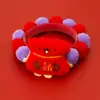 Collar de Bola de Pelo para Mascotas Año Nuevo Año del Serpiente Bufanda Festival de Primavera Suministros de Año Nuevo para Gatos y Perros Decoración Roja Cálida de León
