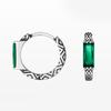 Novedad 2024 aretes de piedra verde con textura de cráter, combinación de moda, diseño retro desgastado, regalo de vacaciones para mujer