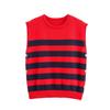 Exportación Transfronteriza Estilo Europeo y Americano Venta al por Mayor Ropa para Mujer Aliexpress Nuevo Top Chaleco de Punto Decorado con Botones Laterales Z